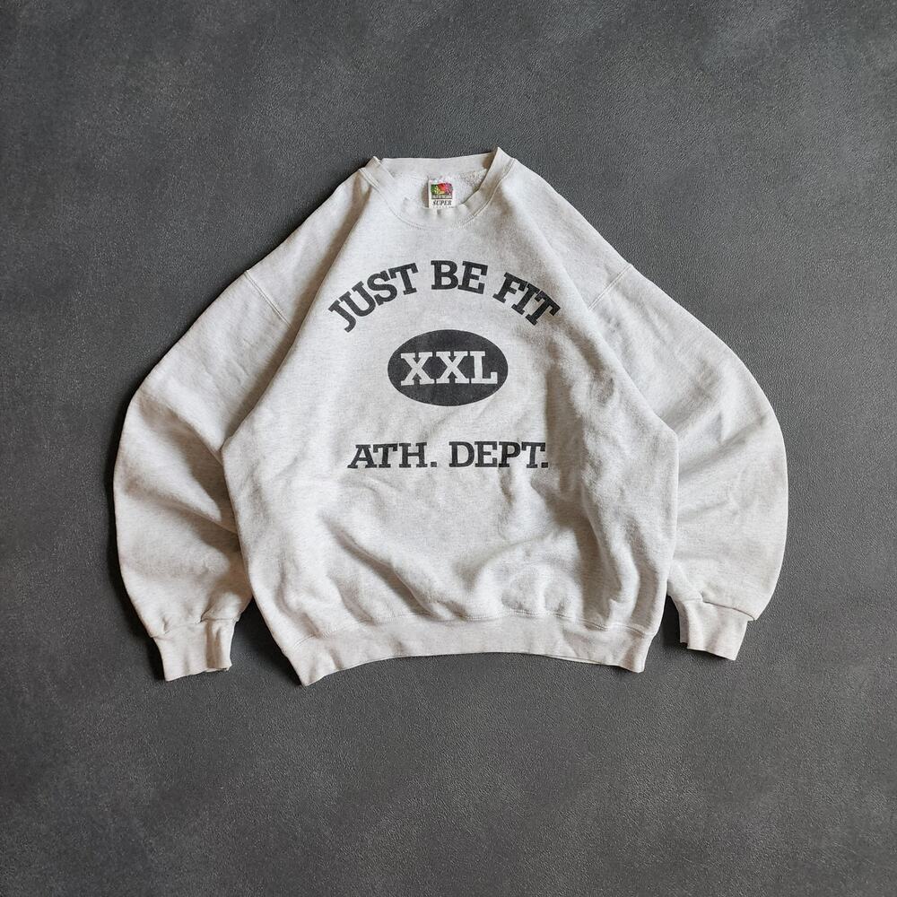 Vintage 90's Just be Fit Athletic Dept. XXL Grey Pullover Sweatshirt Large